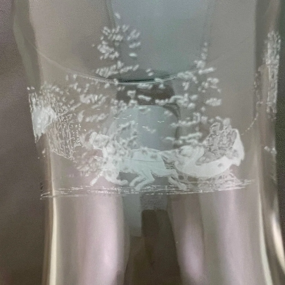 Homco Votive Holders Unisex OS Clear Excellent Sleigh Ride Peg Glass Set 2